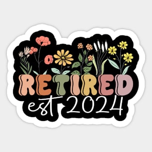 Retired 2024 Retirement For Women 2024 Wildflower Sticker